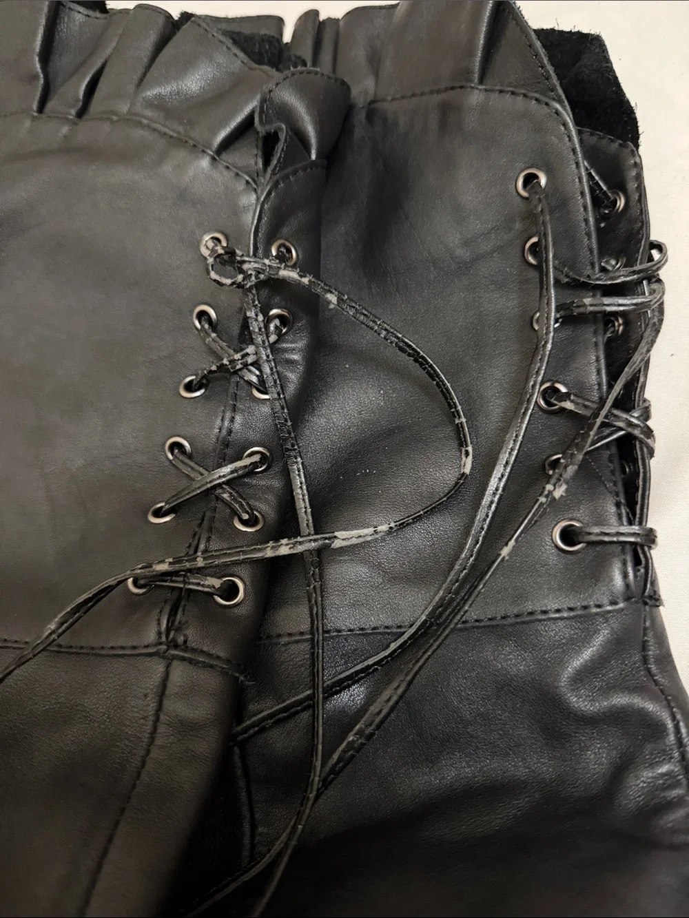 Sexy Kelsi Dagger Black Over-the-Knee Lace-Up Stiletto Boots Feminine Size 11